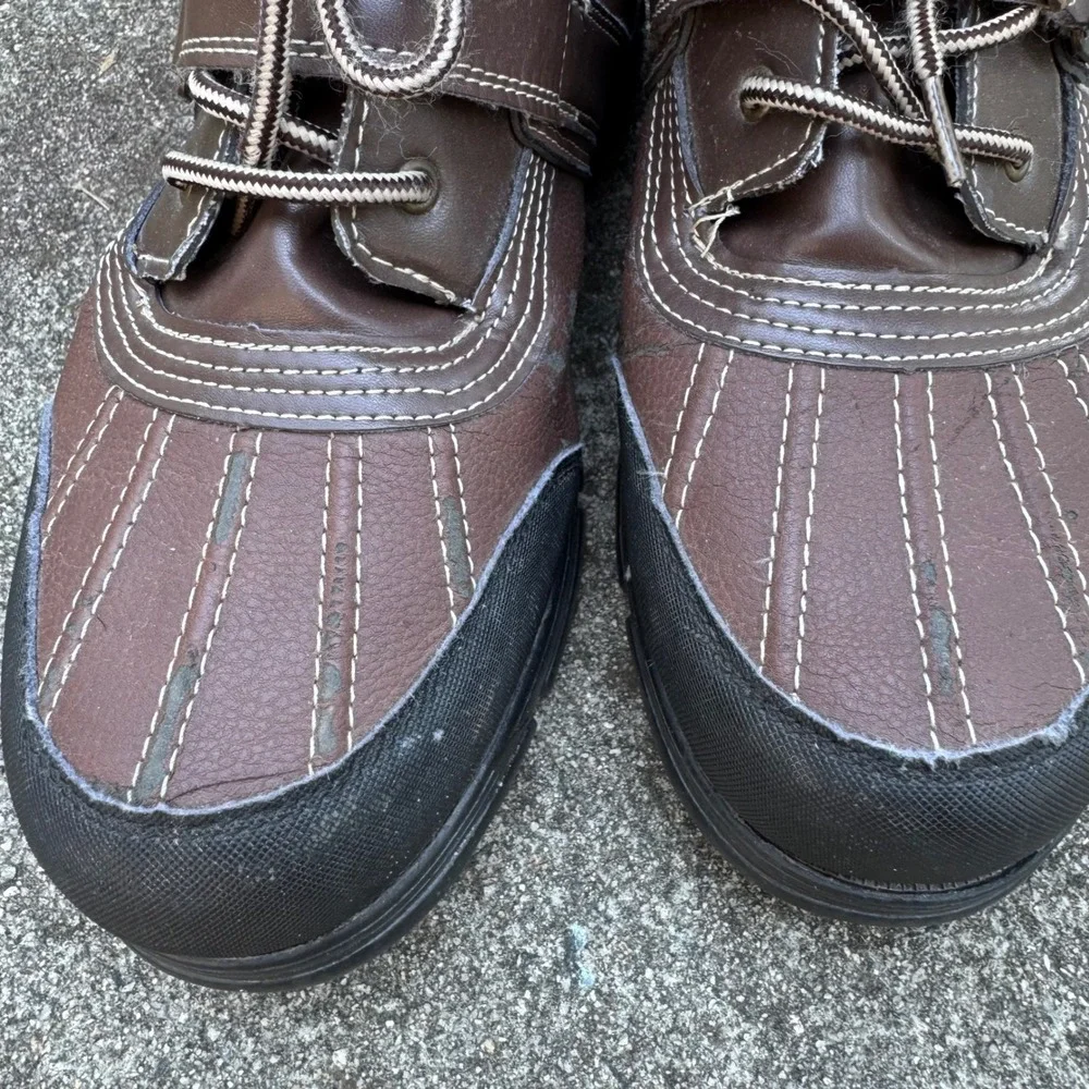 U.S. Polo Assn Duck Boots Mens 11 Brown Black Lace Up Buckle 21767101B-MENS